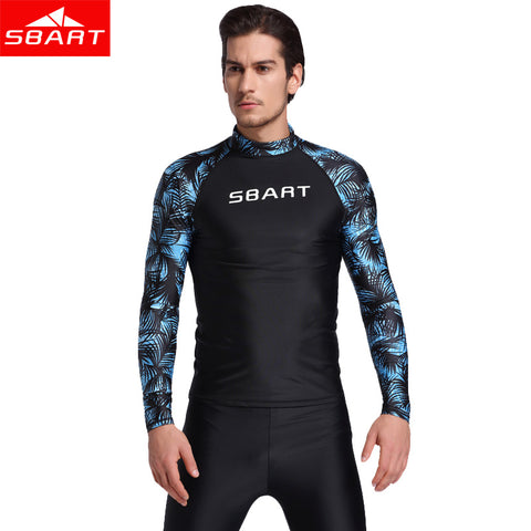 SBART New Men Windsurf Rashguard Lycra Surf Swim Shirt