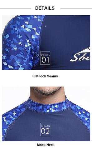 SBART Quick Drying Mens Rash Guard Surf T-shirt Long Sleeve Beach Swimwear