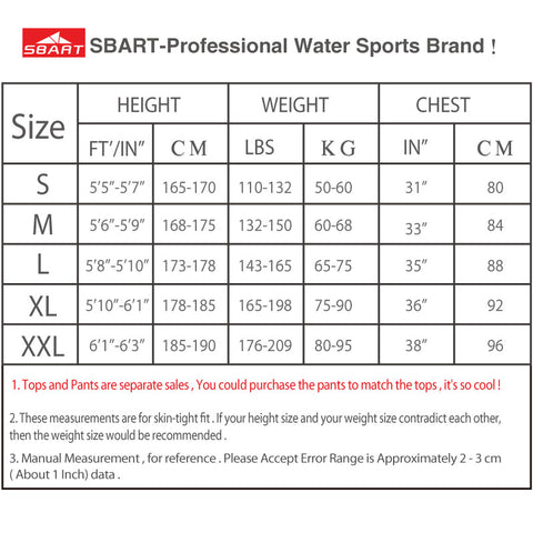 SBART 3MM Neoprene Wetsuit Jacket High Stretch Scuba Diving Jackets