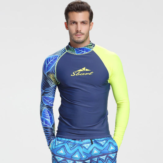 SBART 3XL Men Surfing Rash Guard Long Sleeve UV Protection Swim Surfing Diving Shirt
