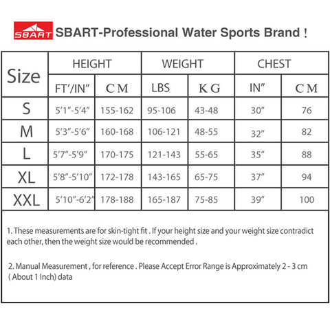 SBART 2mm Triathlon Neoprene Wetsuit Men Women One-Piece Short